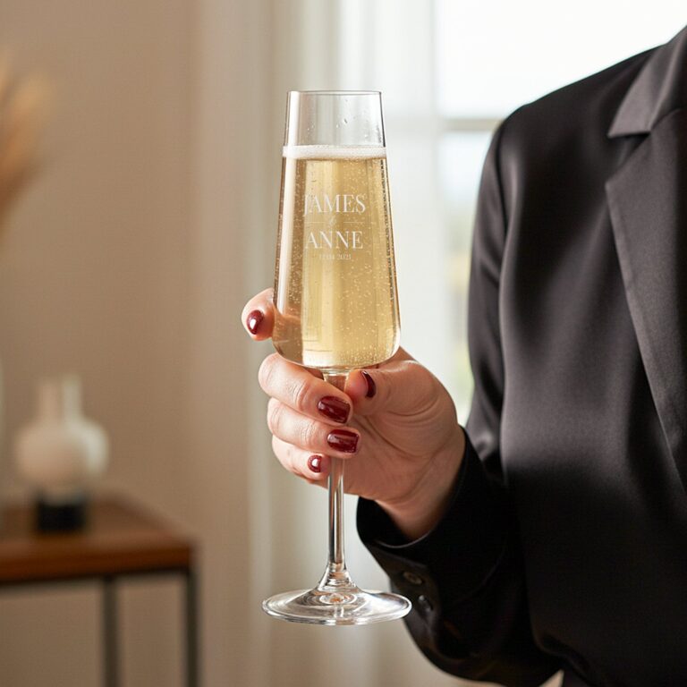 personalised champagne glass – luxury glass – 2 pcs
