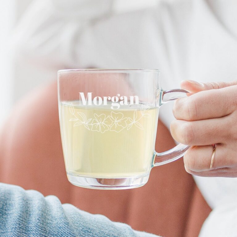 Personalised glass mug - 6 pcs - Engraved personalised glass mug – 6 pcs – engraved