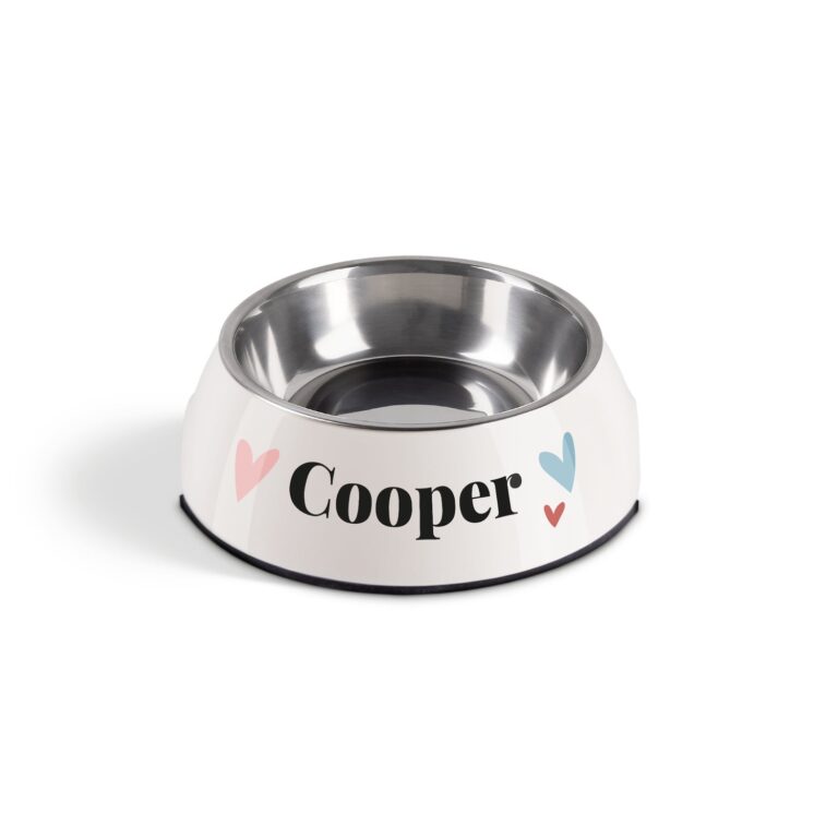 personalised dog food bowl – white – 160ml