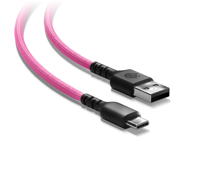 steelseries aerox 3 super mesh cable a to c – pink – 1.8 m