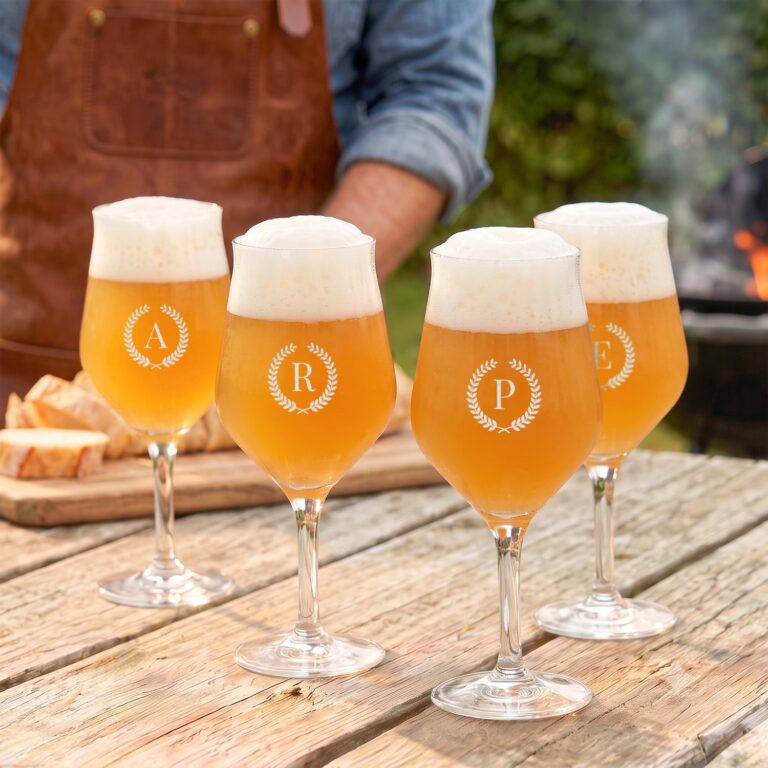 personalised craft beer glass – modern – 4 pcs