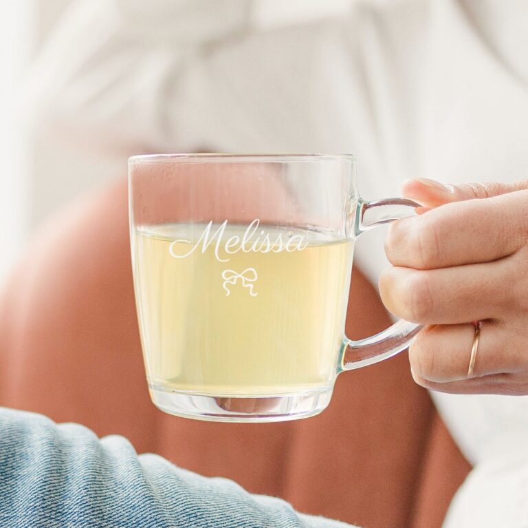Personalised glass mug - Engraved personalised glass mug – engraved