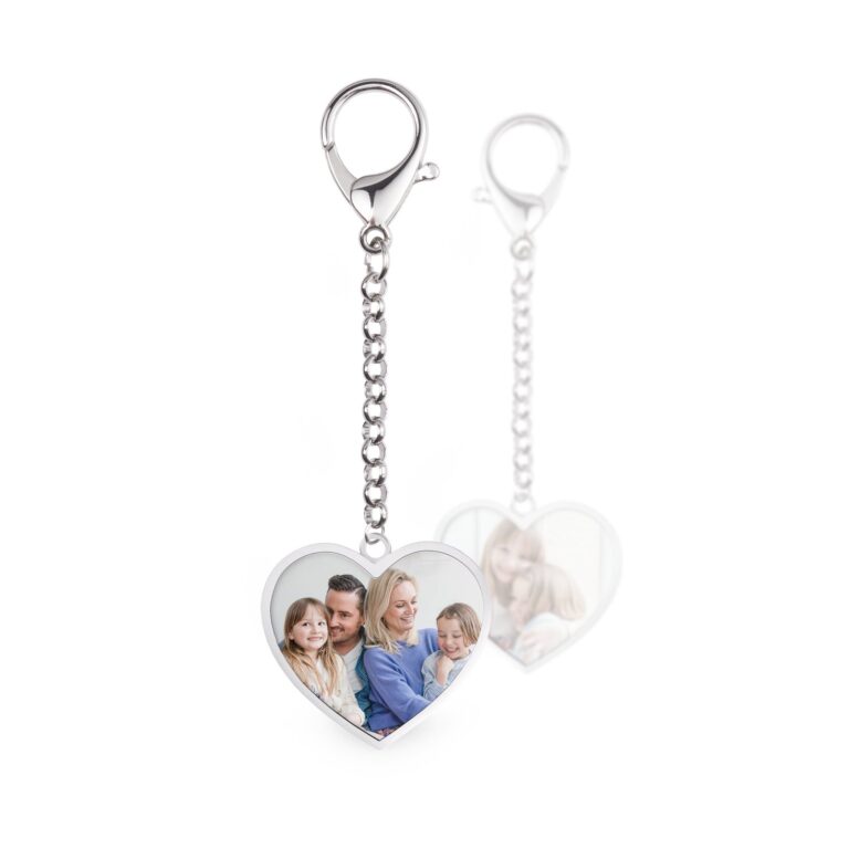 Personalised key ring - Heart - Double-sided - Stainless steel personalised key ring – heart – double sided – stainless steel