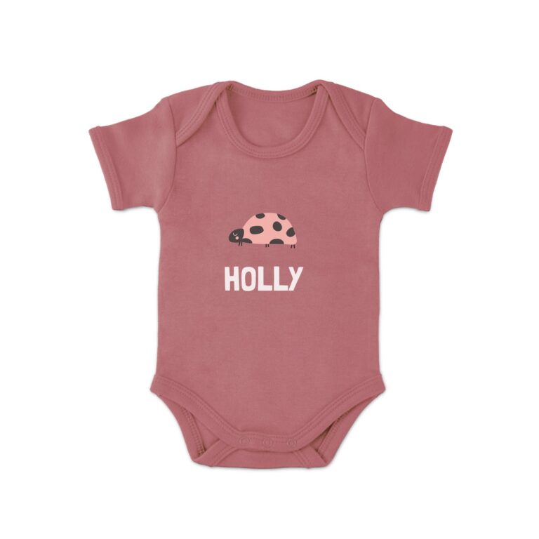babygrow – printed – short sleeves – pink – 74/80