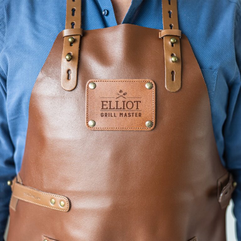personalised leather apron – brown