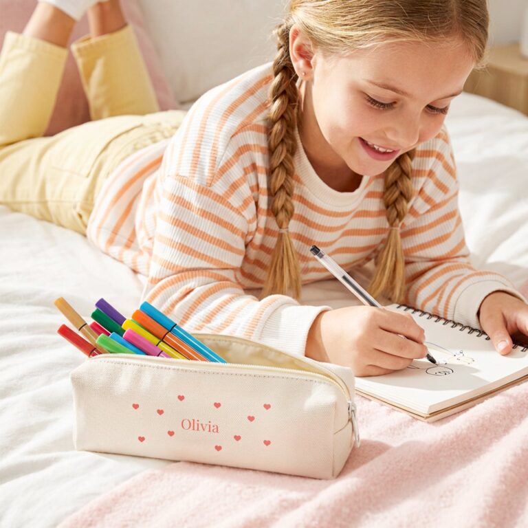 personalised pencil case – beige