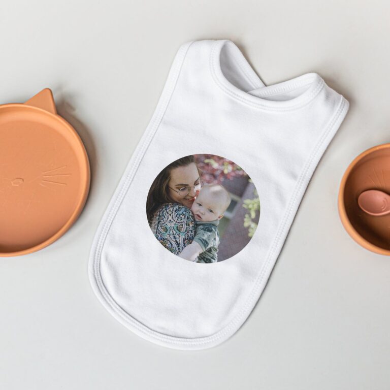 personalised baby bib – white