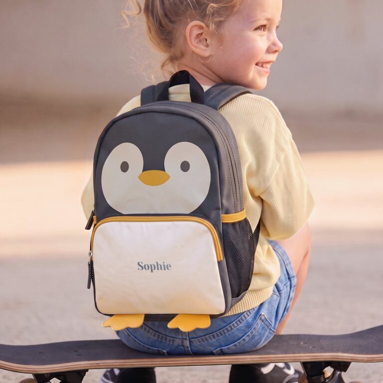 personalised backpack – penguin