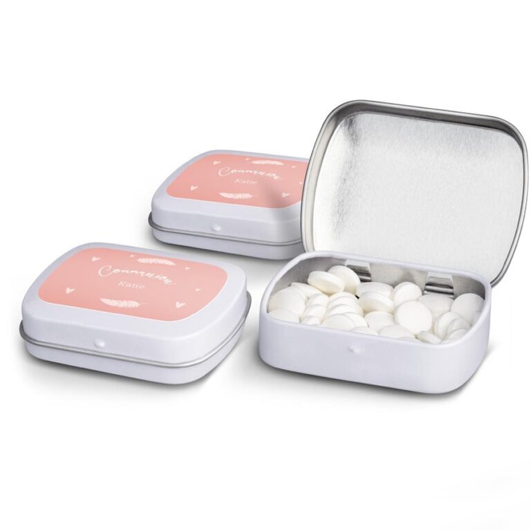 personalised sweets tins – peppermints – set of 80