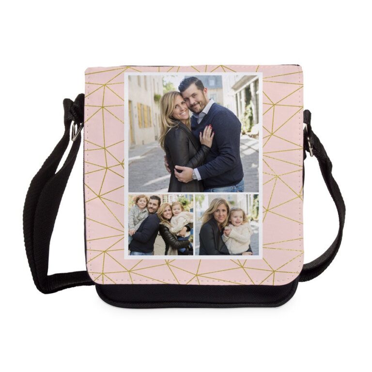 personalised shoulder bag – black – medium