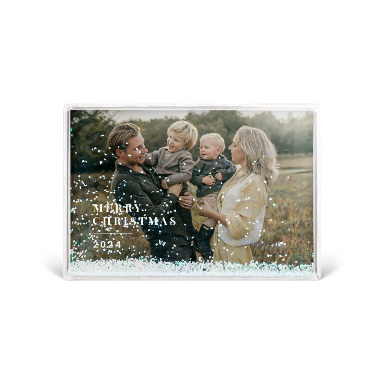 personalised snow globe picture frame – snow