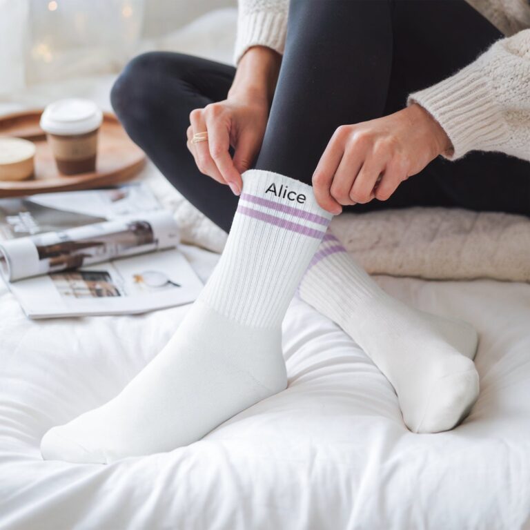 personalised sports socks – lilac – 42 46