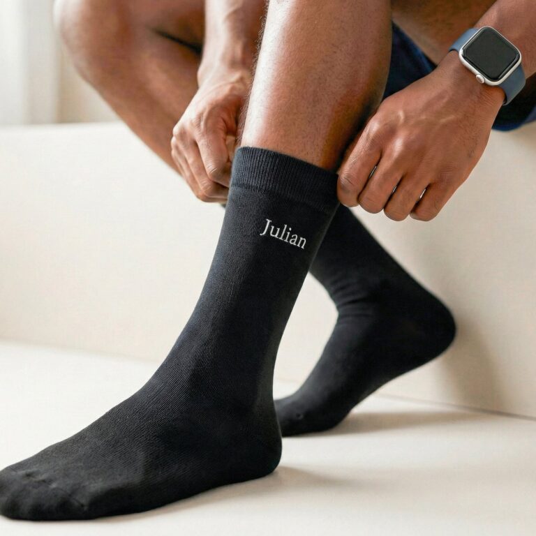 embroidered socks – black – 35/38