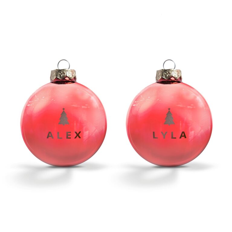 personalised glass baubles – red (2 pieces)