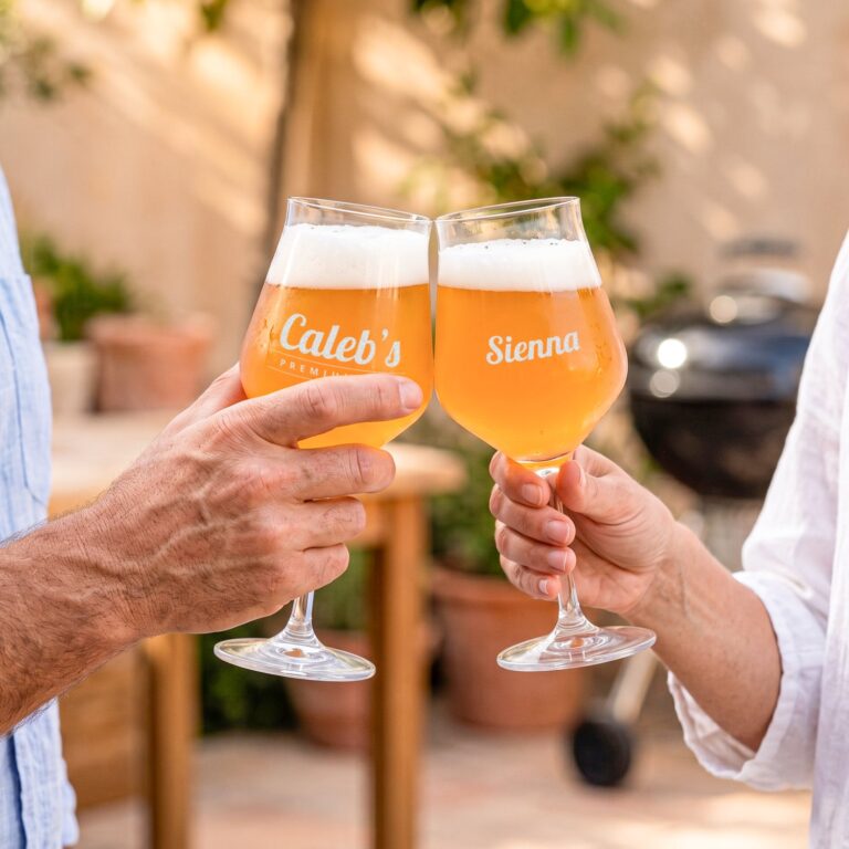 personalised craft beer glass – modern – 2 pcs