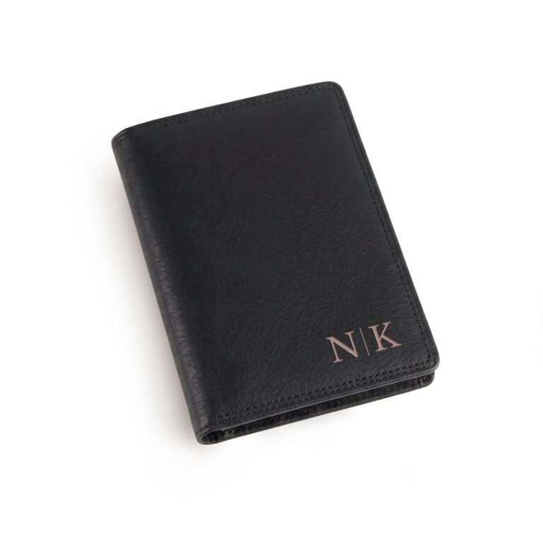 personalised passport cover – black