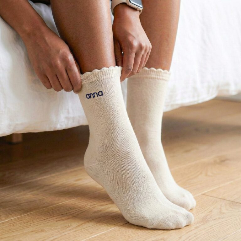 Embroidered socks - Beige - 35/38 embroidered socks – beige – 35/38