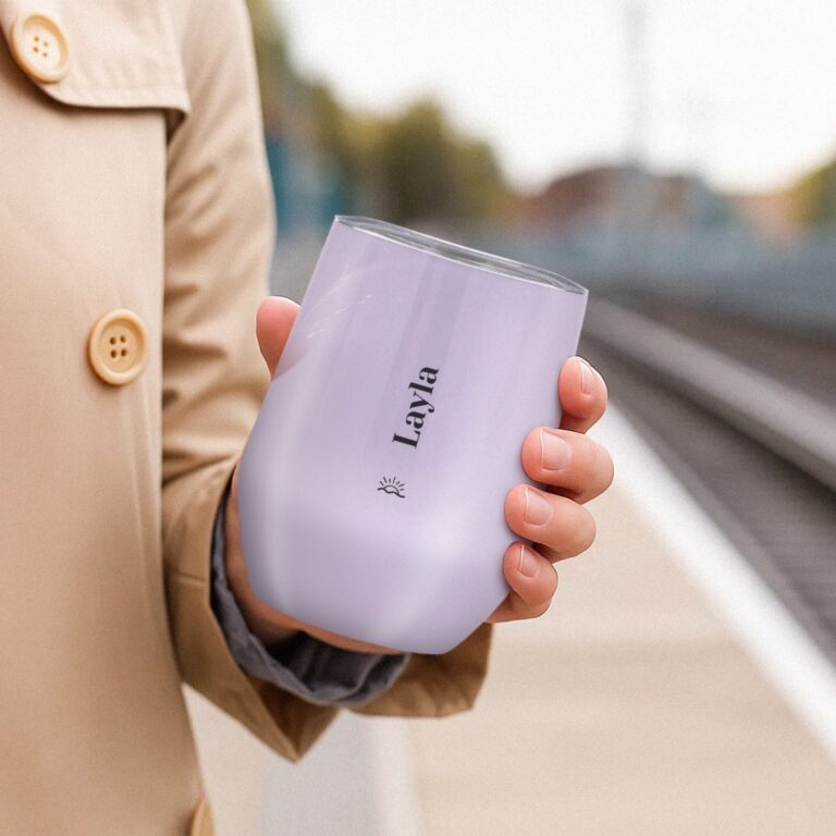 travel cup with lid – 350 ml – purple
