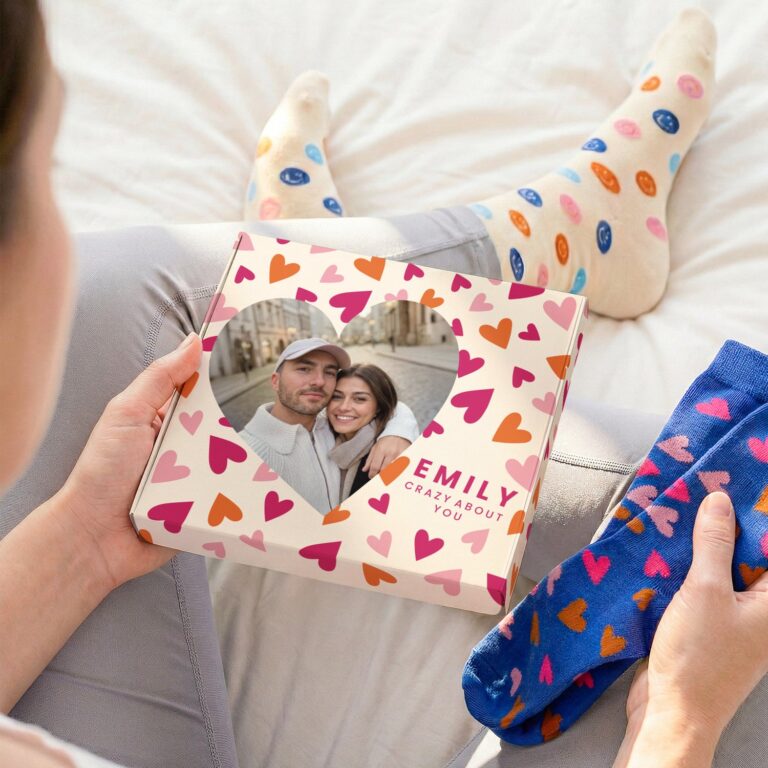 Personalised socks gift box - 2 pairs of socks -39/42 personalised socks gift box – 2 pairs of socks 39/42