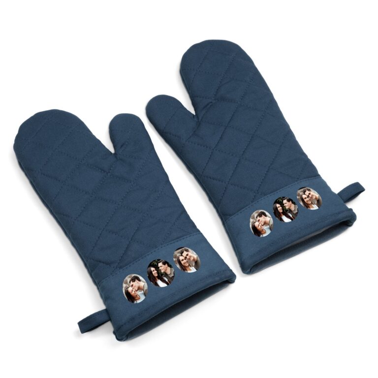 personalised oven gloves – 2 pcs – blue