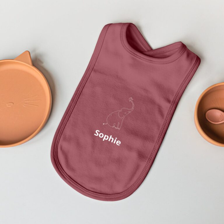 personalised bib – pink