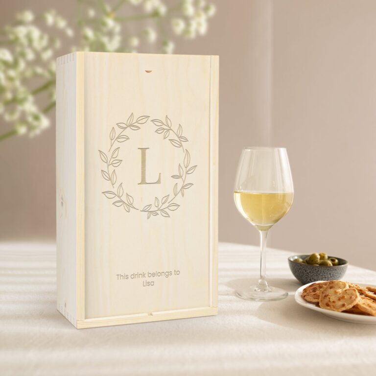 personalised wooden case – engraved – double