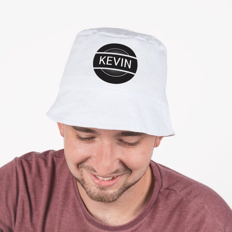 personalised bucket hat – white