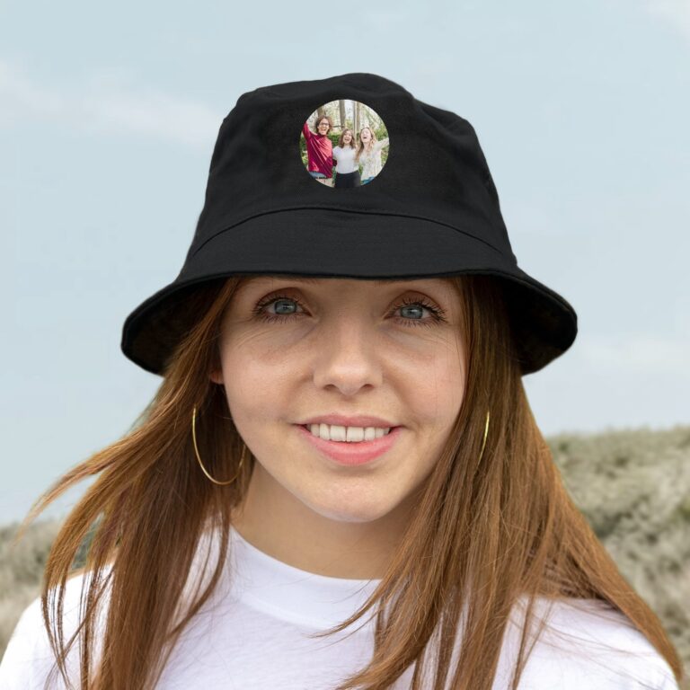 personalised bucket hat – black