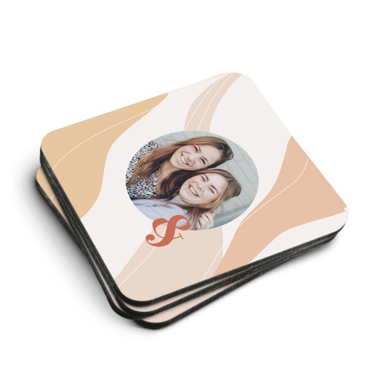Premium Photo Coaster- Hardboard - Square - 4 pieces premium photo coaster hardboard – square – 4 pieces