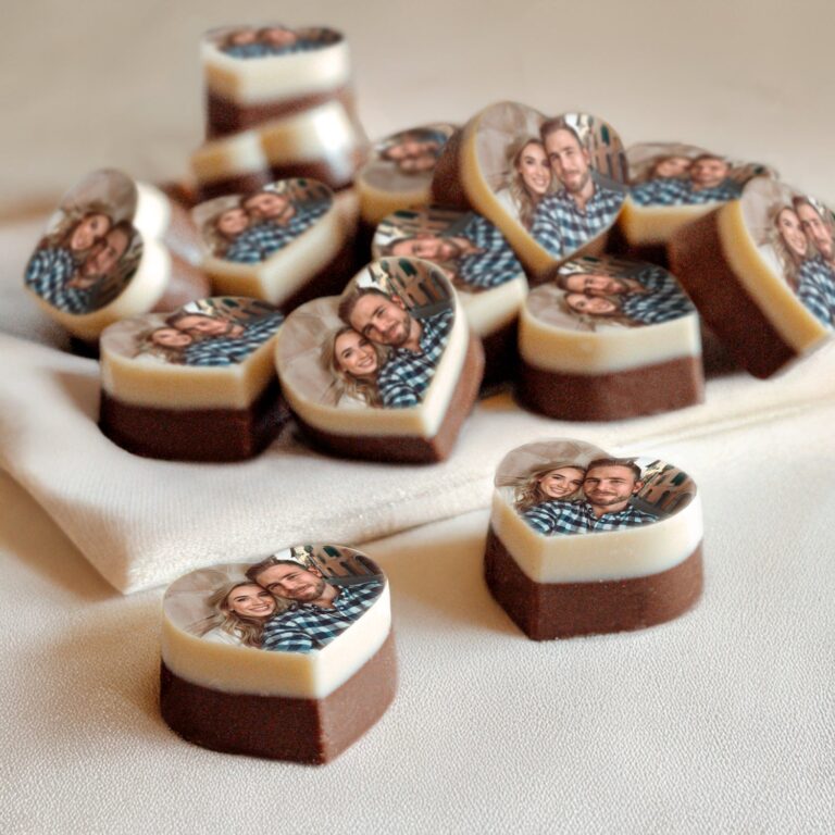 photo chocolates in blister – 25 pieces – heart