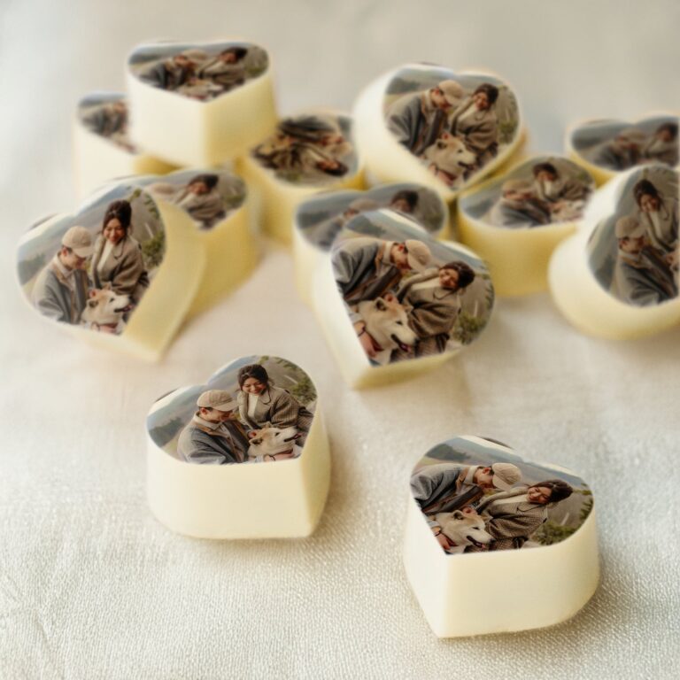 personalised chocolates – individually wrapped – praline – 25 pcs – heart