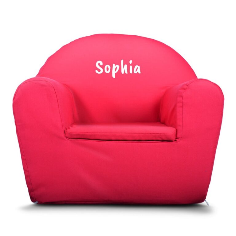personalised toddler chair – pink – printed