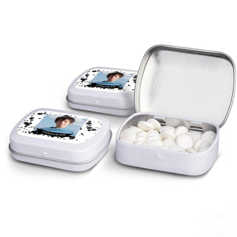 personalised sweets tins – peppermints – set of 40