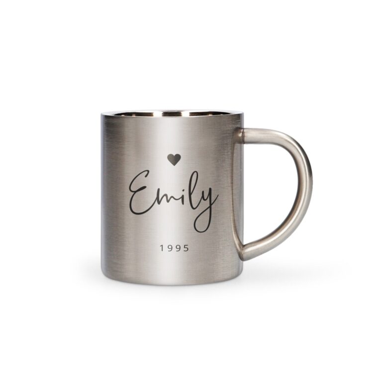 personalised mug – stainless steel