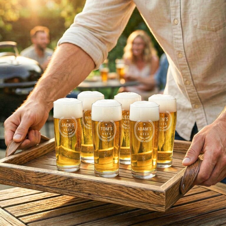 engraved mini beer glass – 6 pcs
