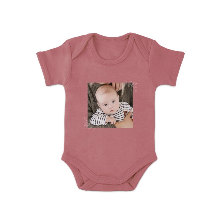 babygrow – printed – short sleeves – pink – 50/56
