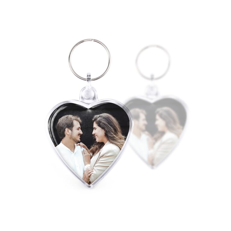 personalised key ring – heart – double sided