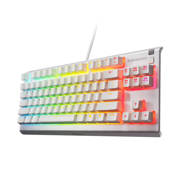 steelseries apex 3 tkl gaming keyboard – us | white