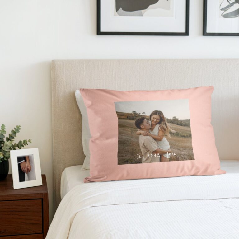 personalised cushion – pink – 50 x 60 cm
