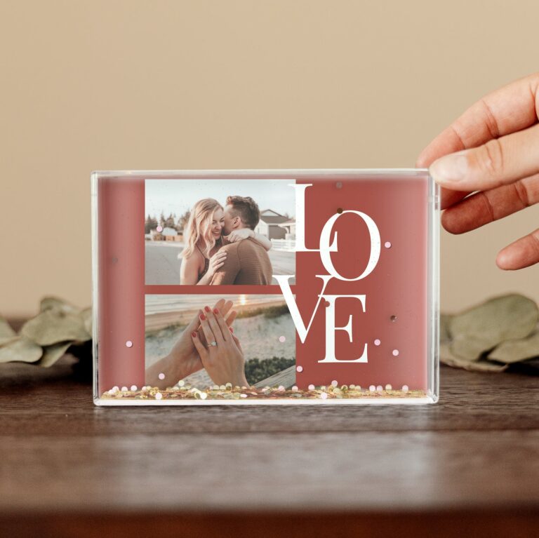 Personalised snow globe picture frame - Confetti personalised snow globe picture frame – confetti