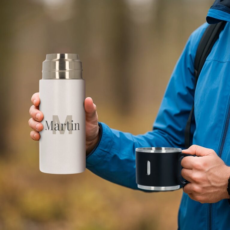 flask with cup – personalised – 350 ml