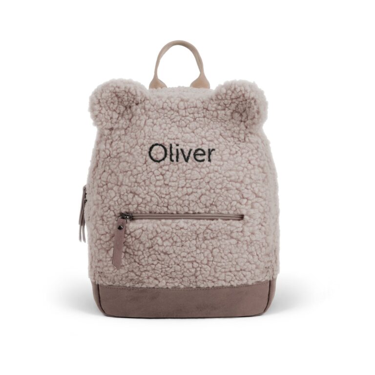 personalised teddy backpack – toddler – taupe