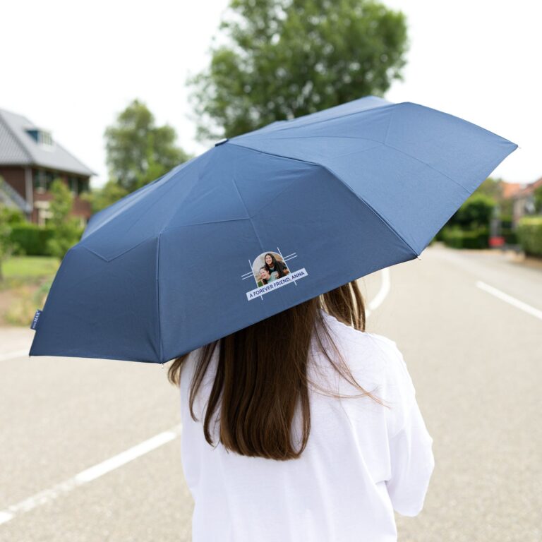 personalised foldable umbrella – navy blue