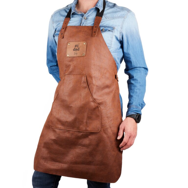 Recycled Personalised Leather Apron - Brown recycled personalised leather apron – brown