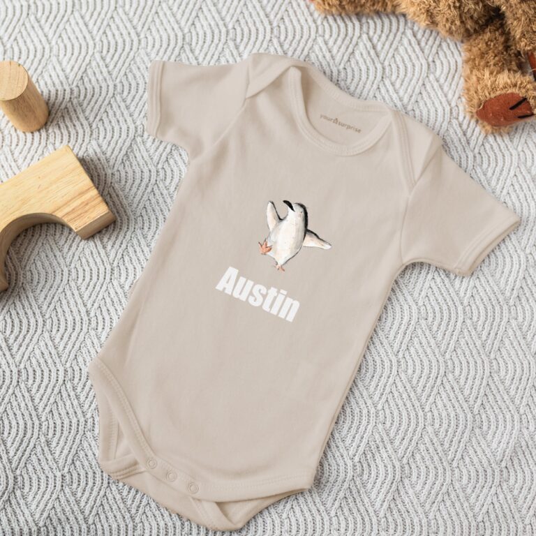 babygrow – printed – short sleeves – beige – 74/80