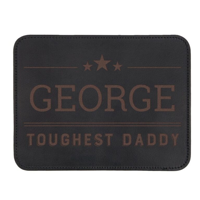 personalised mouse mat – leather – brown