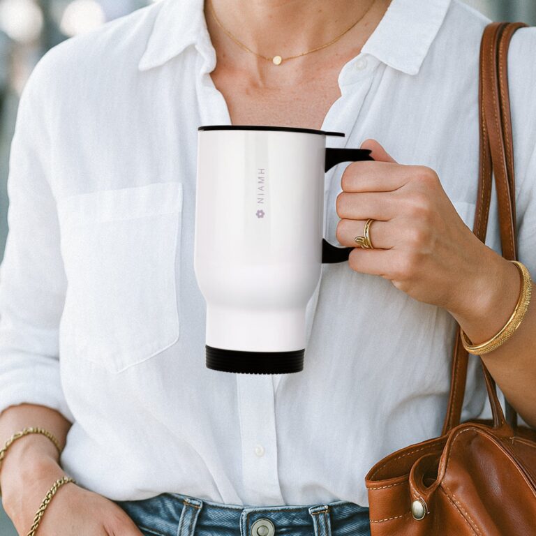 personalised thermos mug – 414 ml – white