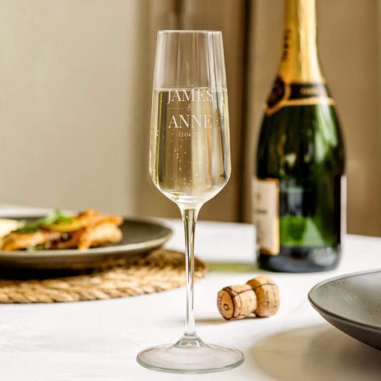 personalised champagne glasses – crystal glass – 2 pcs