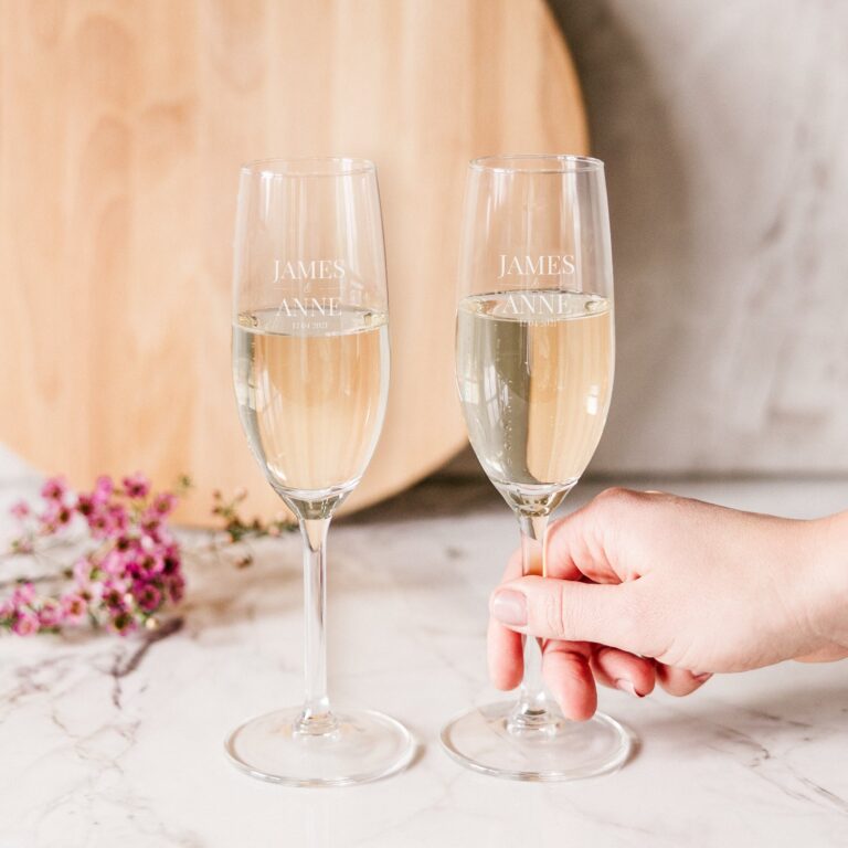 personalised champagne glasses – 2 pcs