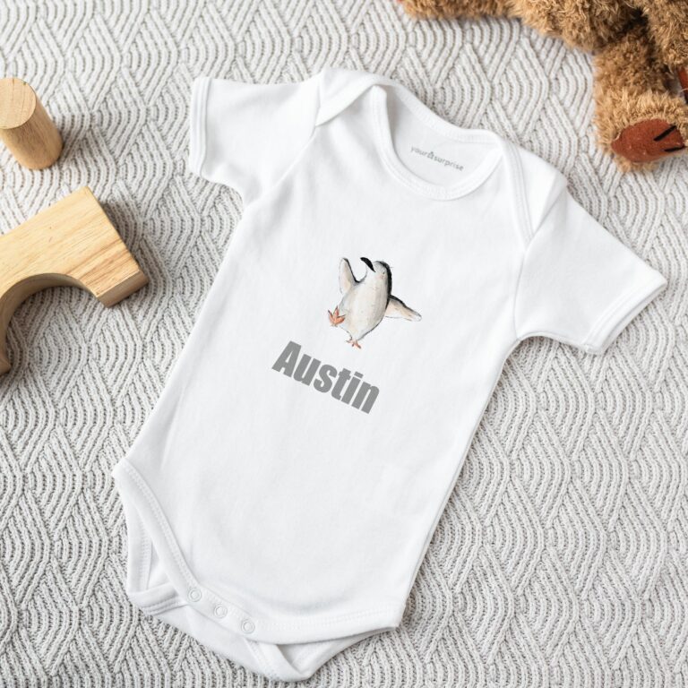 babygrow – printed – short sleeves – white – 74/80